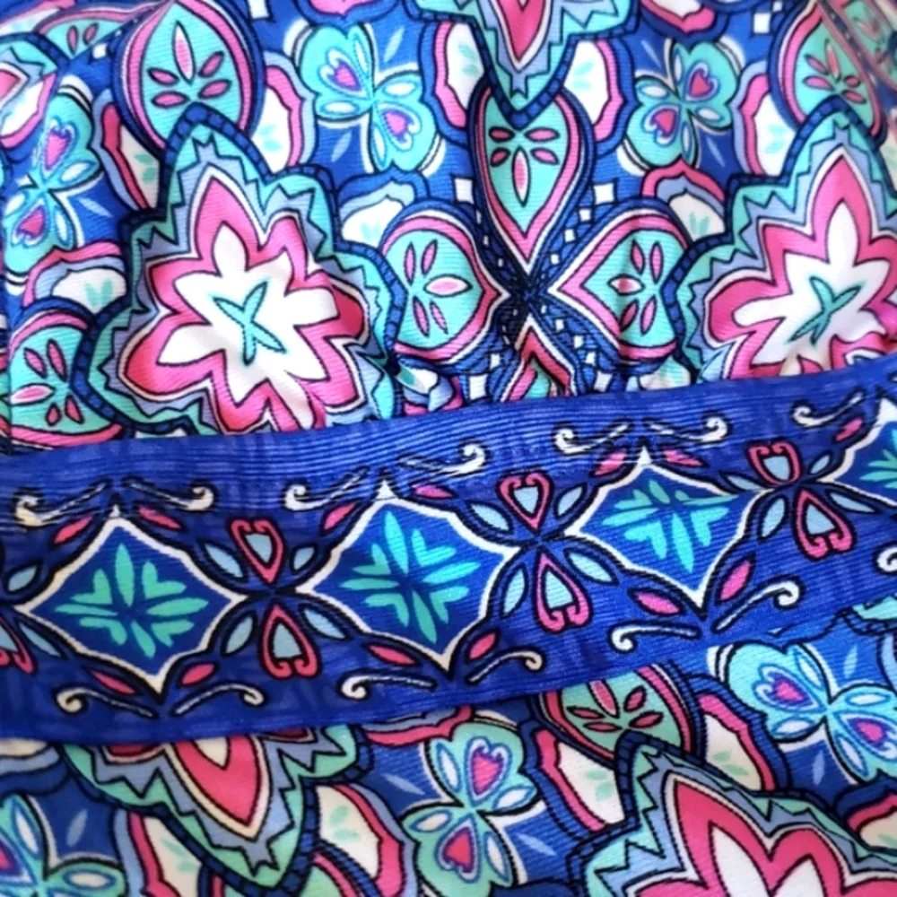 Coastal Zone By Jantzen Blue Floral Halter Swimming Top Only Women's Size L - Picture 6 of 13